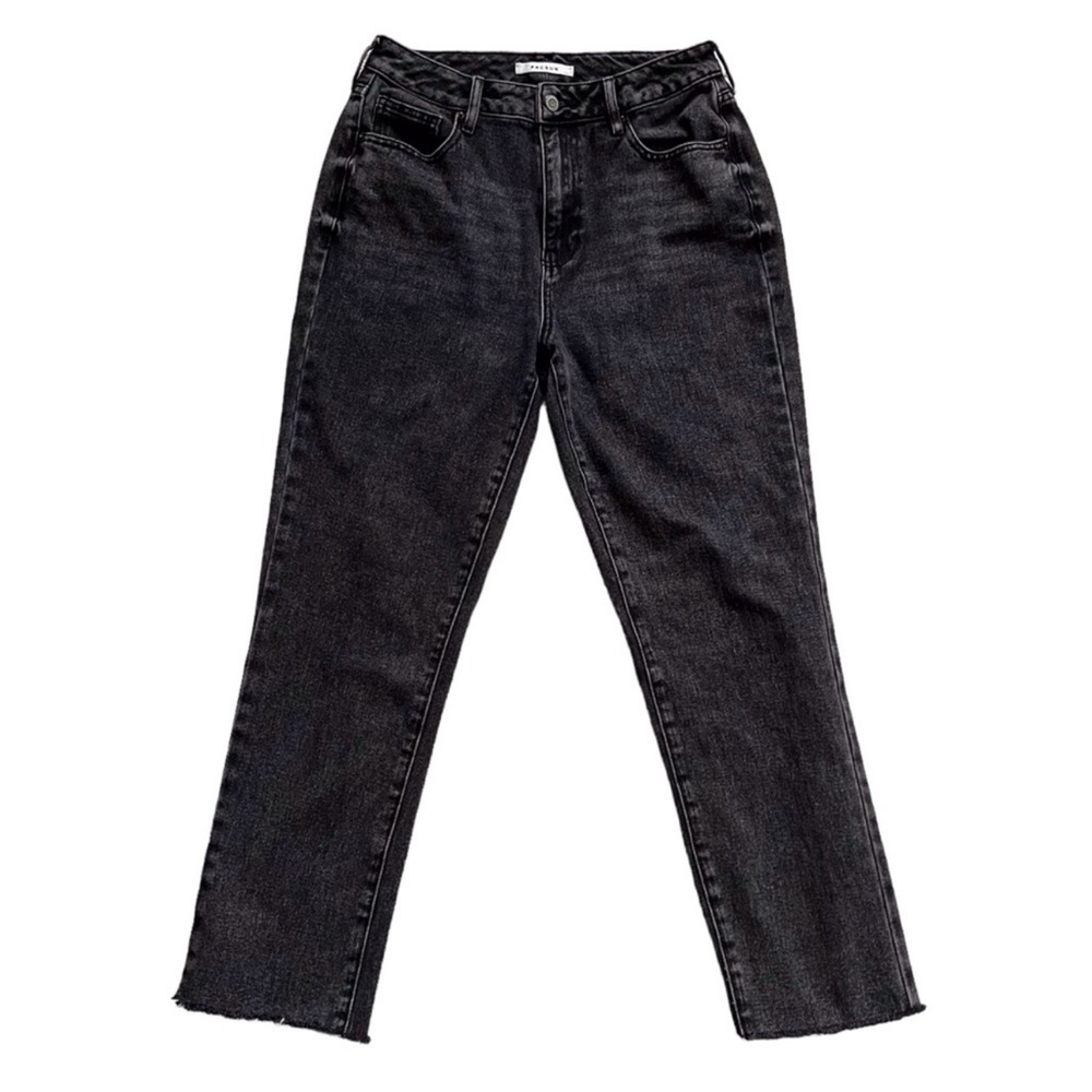 Pacsun Mom Jeans Washed Black Raw Hem Tapered High Rise Waist 90s Y2K Women’s 27